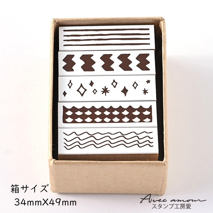 BOR5-12 ラインデコスタンプ 総柄