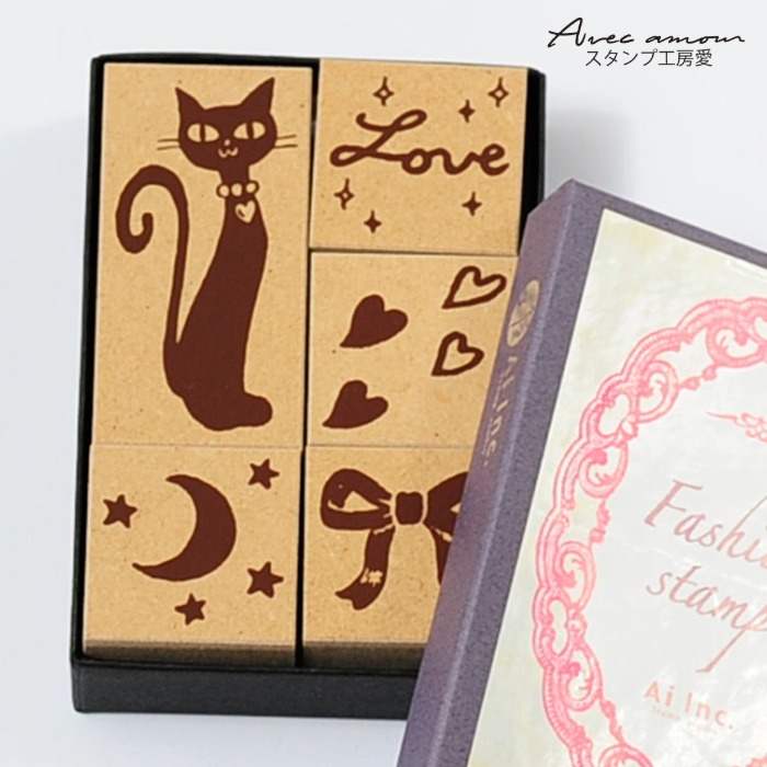 FA-03 ファッションスタンプ-黒猫-