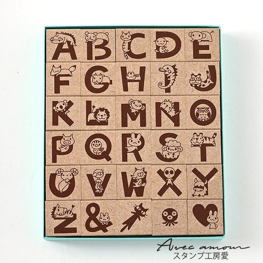 K5-02 デコ・アルファベットスタンプセット アニマル