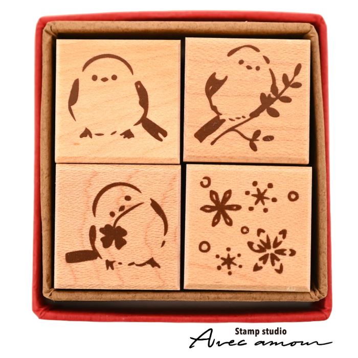 PES-01 ぷちすたんぷセット4個セット Petit Stamp もっとシマエナガ