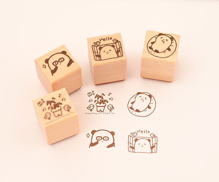 PES-06 ぷちすたんぷセット4個セット Petit Stamp ゆるだるパンダ