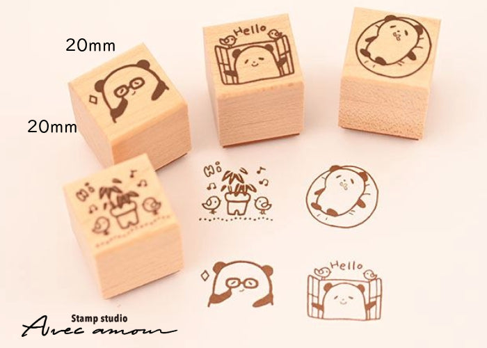 PES-06 ぷちすたんぷセット4個セット Petit Stamp ゆるだるパンダ