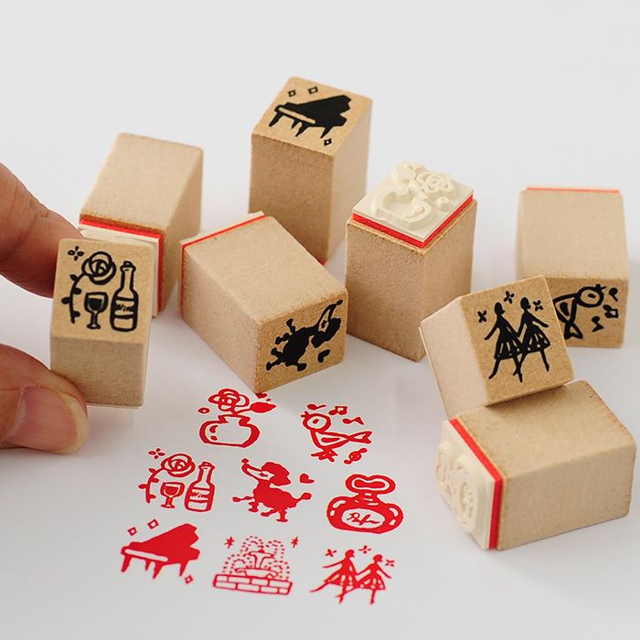 WMM-05 レトロ和モダンスタンプ ショウガール スタンプ8本セット