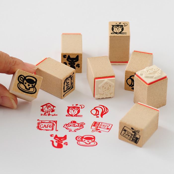 WMM-06 レトロ和モダンスタンプ ナイトカフェ スタンプ8本セット
