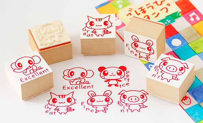 Q3-03 ごほうび評価印5個セット 【Excellent Perfect Great Fine Point】