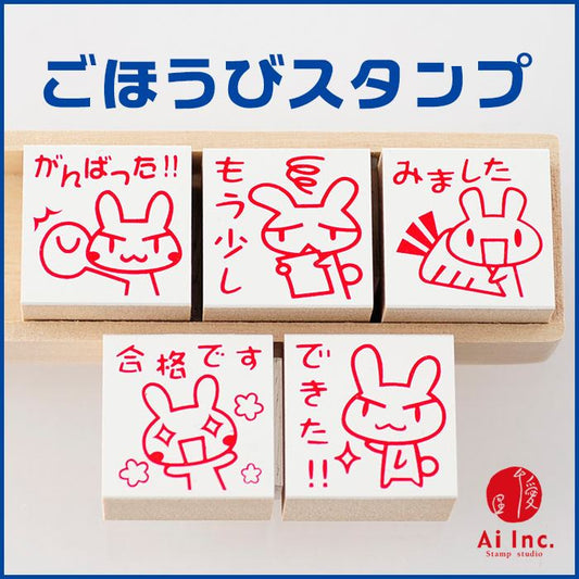 Q3-10 ごほうび評価印5個セット 【合格です できた!! がんばった!! もう少し みました】