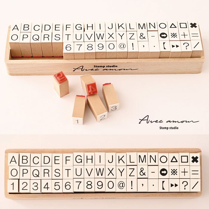 K10-03 文字スタンプセット アルファベット数字