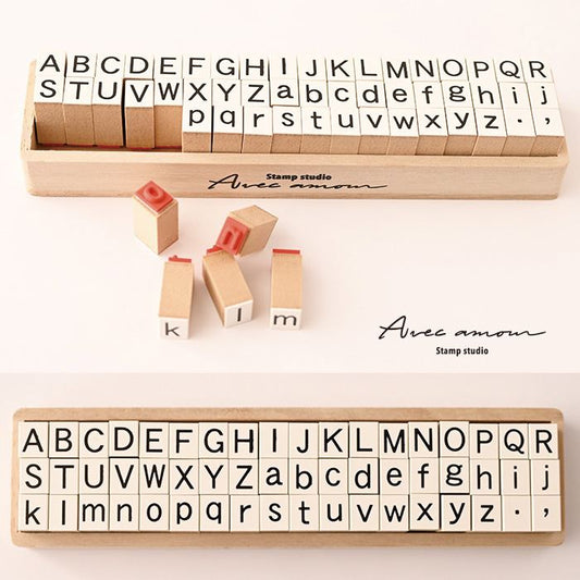 K10-05 文字スタンプセット アルファベット大文字小文字 ゴチック体