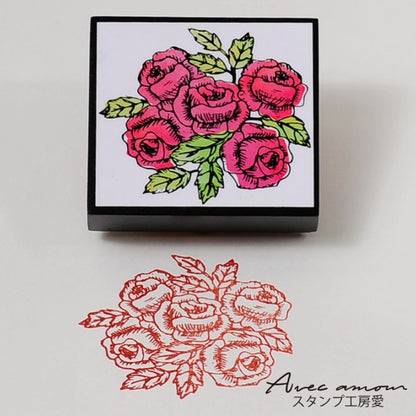 FR-02 Blooming STAMP 赤いバラ ゴム印