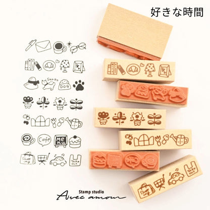 BOR-04  ボーダースタンプ　7本セットｰ好きな時間-