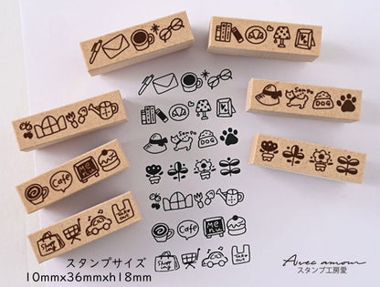 BOR7-04  ボーダースタンプ　7本セットｰ好きな時間-