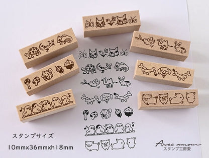 BOR7-07  ボーダースタンプ　7本セットｰ動物-
