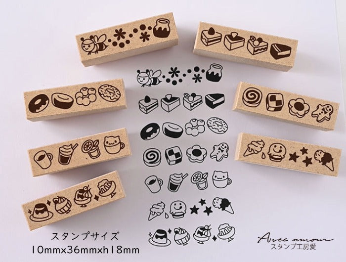 BOR7-10 ボーダースタンプ 7本セットｰスイーツ- – スタンプ工房愛