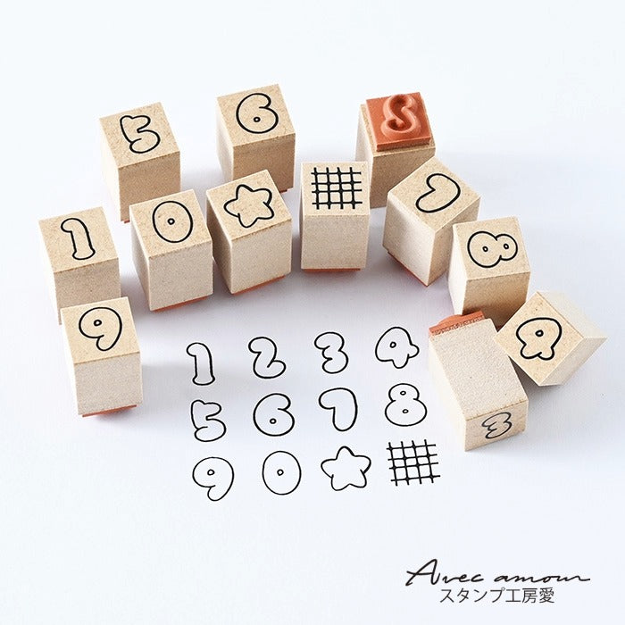 BN-02　Petit Numbers Stamp　ぷちナンバーすたんぷ　ゴム印