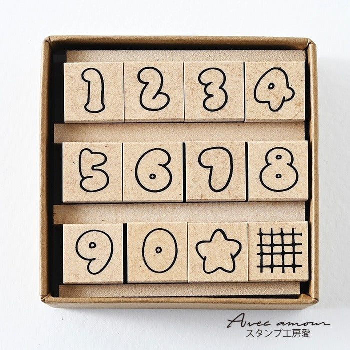 BN-02　Petit Numbers Stamp　ぷちナンバーすたんぷ　ゴム印