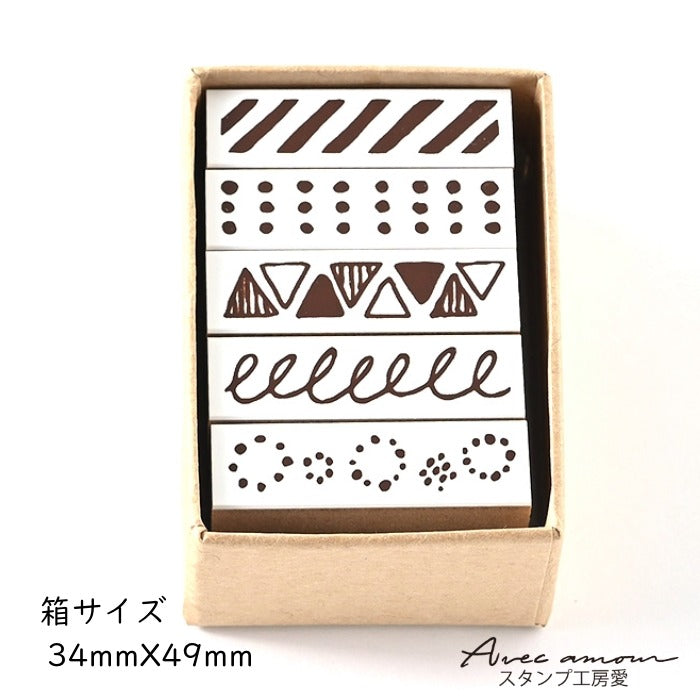 BOR5-06   ラインデコスタンプ　総柄