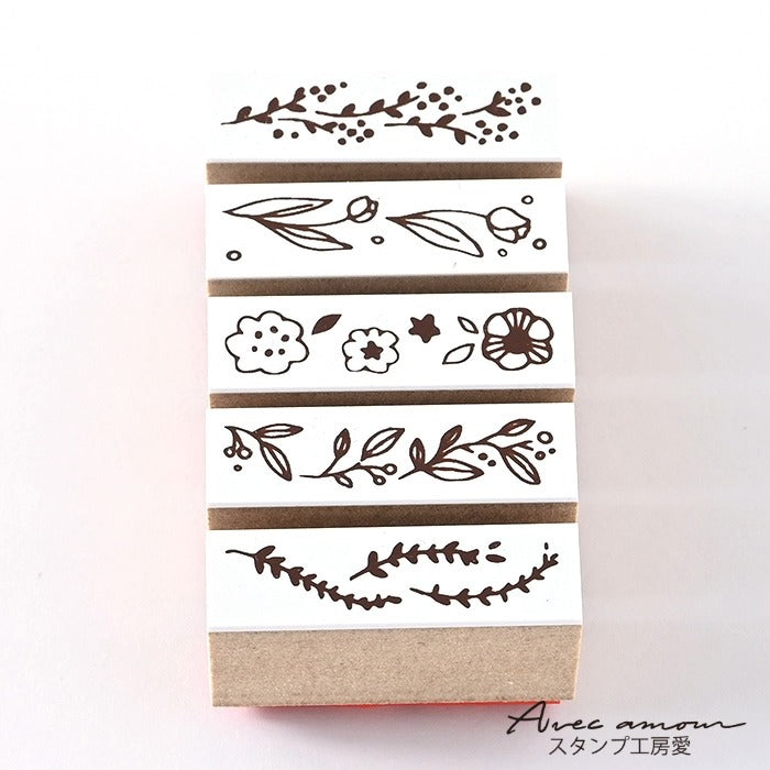 BOR5-09   ラインデコスタンプ  ボタニカル