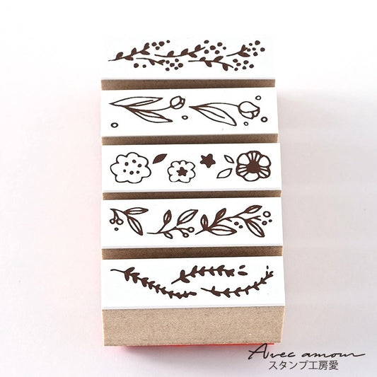 BOR5-09   ラインデコスタンプ  ボタニカル