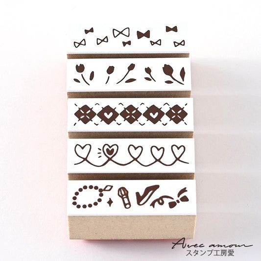 BOR5-10   ラインデコスタンプ  　ガーリー