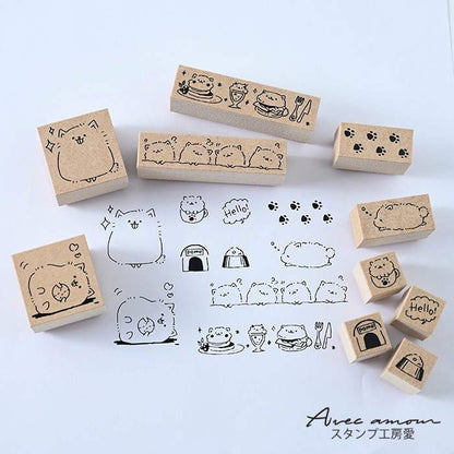 CKS-05   ポメラニアンのいる生活スタンプセット ゴム印