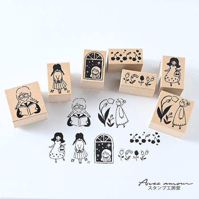DKS-03  スタンプセット　-レトロな乙女-
