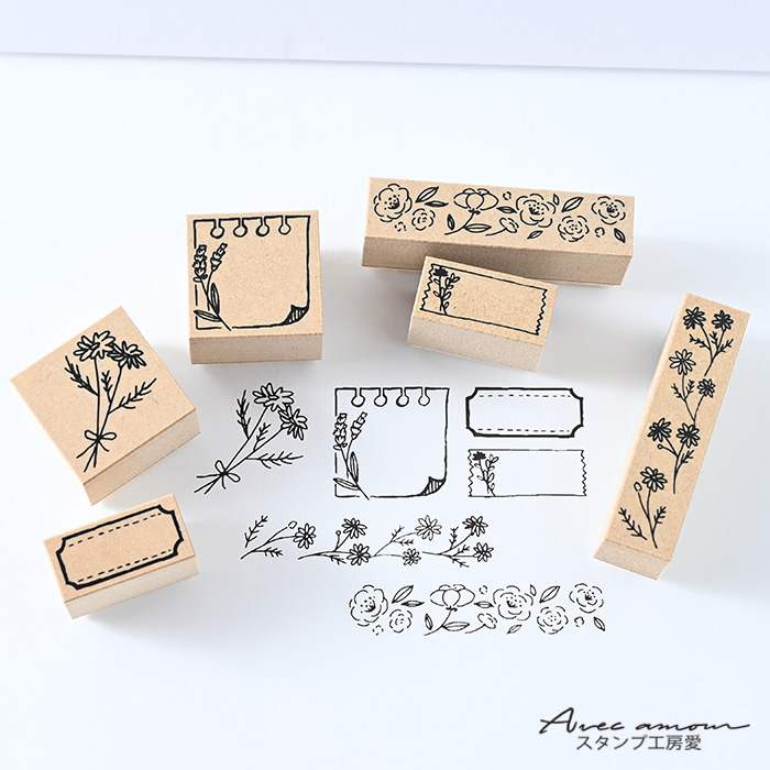 DKS-05  スタンプセット　-ミニフレームと花-