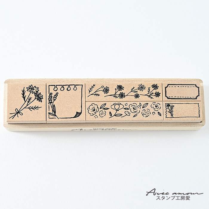 DKS-05  スタンプセット　-ミニフレームと花-