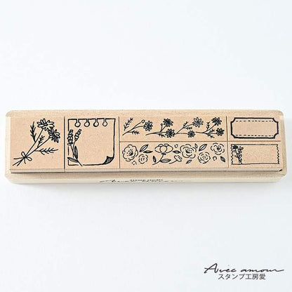 DKS-05  スタンプセット　-ミニフレームと花-