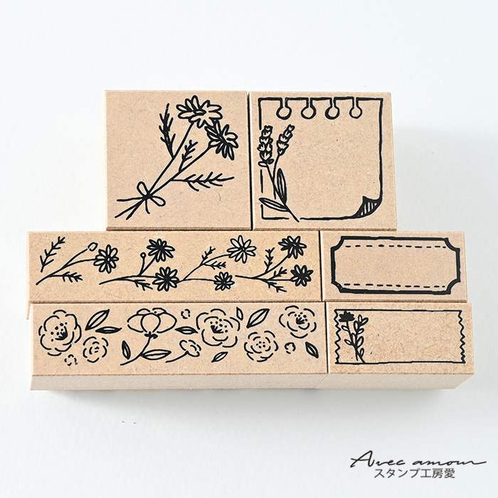 DKS-05  スタンプセット　-ミニフレームと花-