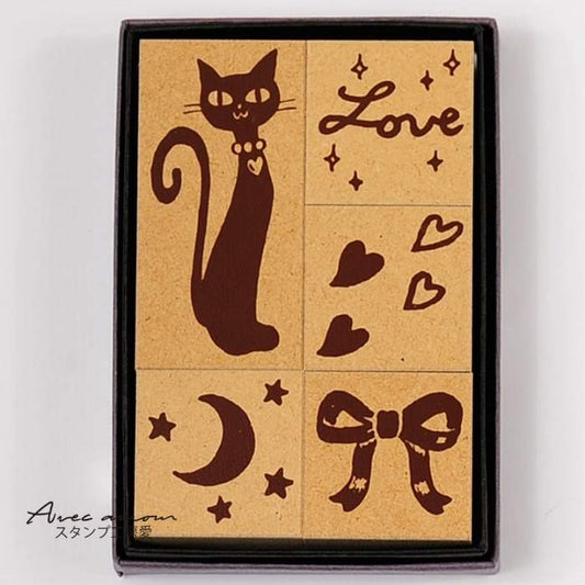 FA-03  ファッションスタンプ-黒猫-