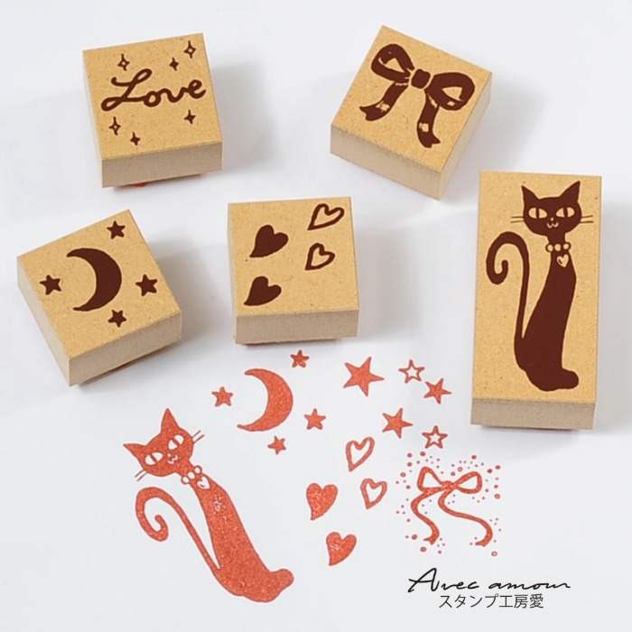 FA-03  ファッションスタンプ-黒猫-