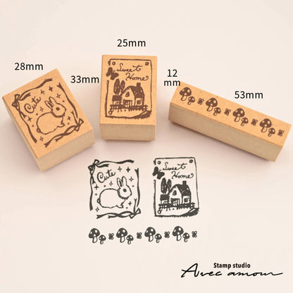 KIA-02　アンティークスタンプ3個セット- SWEET HOME -