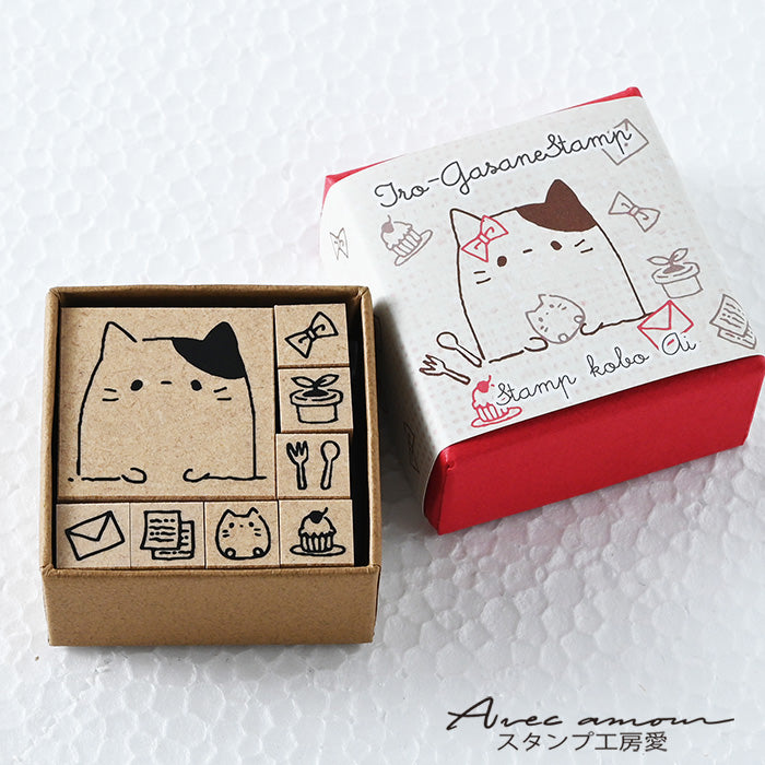 Lay-01　 いろがさねスタンプ -ねこちゃんのお気に入り-