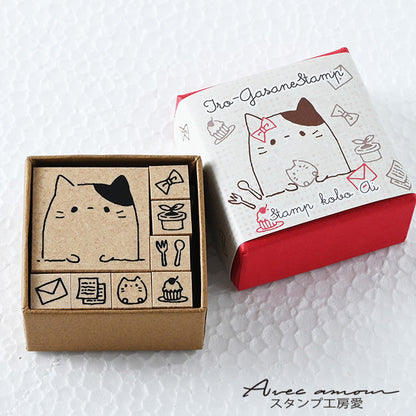 Lay-01　 いろがさねスタンプ -ねこちゃんのお気に入り-