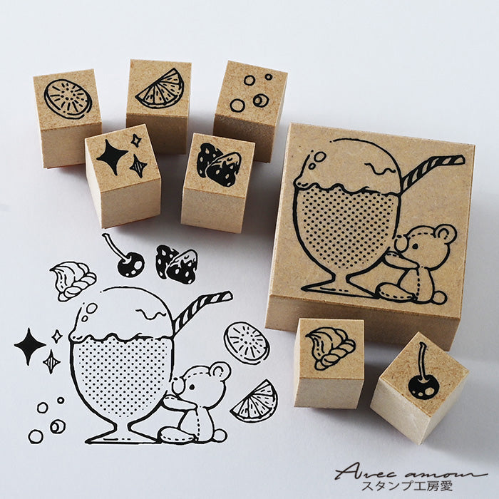 Lay-04 いろがさねスタンプ 　-クリームソーダ-