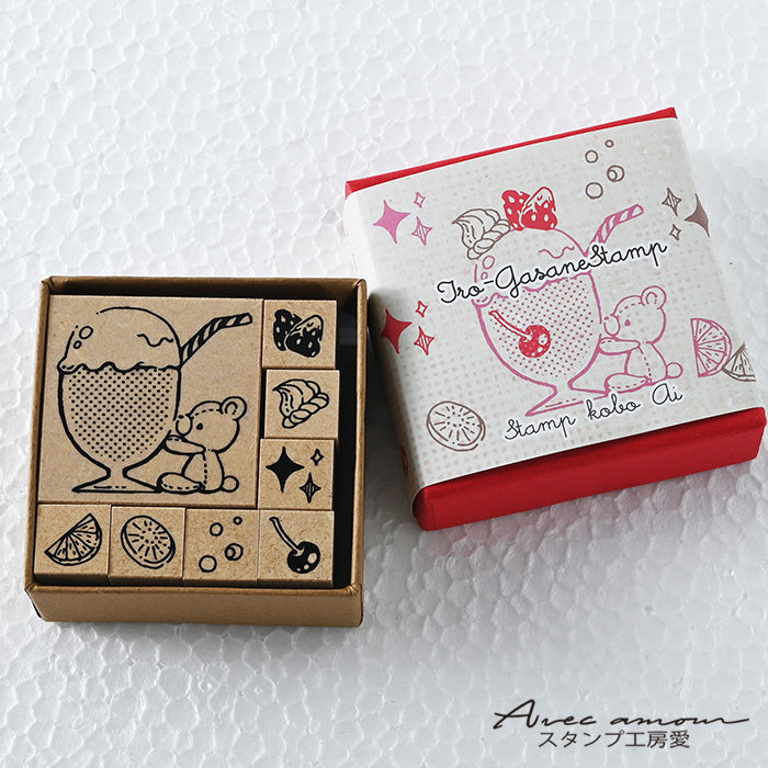 Lay-04 いろがさねスタンプ 　-クリームソーダ-
