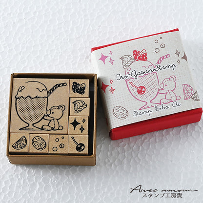 Lay-04 いろがさねスタンプ 　-クリームソーダ-