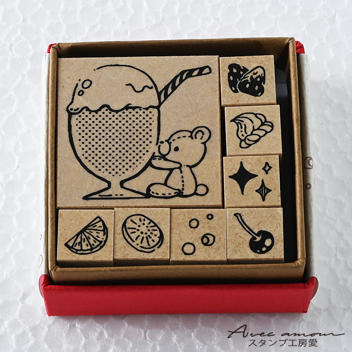 Lay-04 いろがさねスタンプ 　-クリームソーダ-