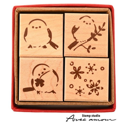 PES-02 ぷちすたんぷセット4個セット Petit Stamp もっとシマエナガ