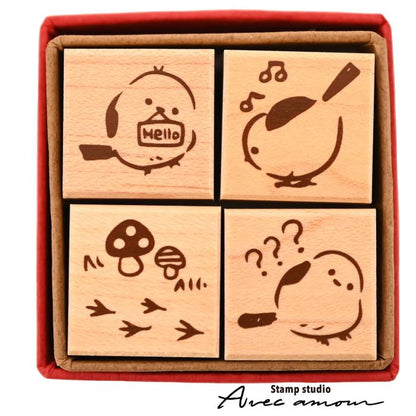 PES-03 ぷちすたんぷセット4個セット Petit Stamp もっとシマエナガ