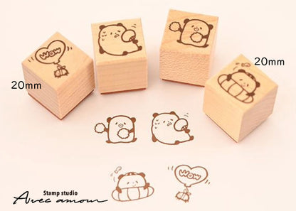 PES-04 ぷちすたんぷセット4個セット Petit Stamp ゆるだるパンダ