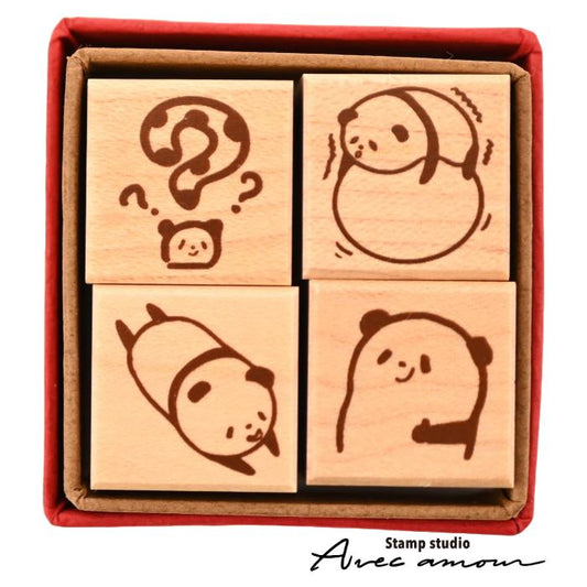 PES-05 ぷちすたんぷセット4個セット Petit Stamp ゆるだるパンダ