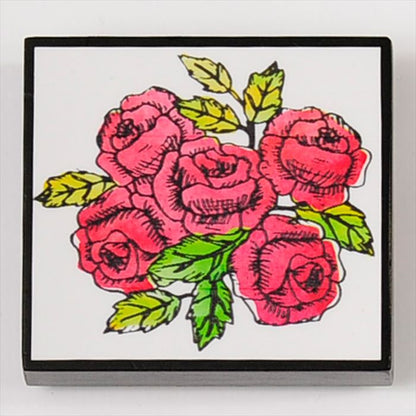 FR-02 Blooming STAMP 赤いバラ ゴム印
