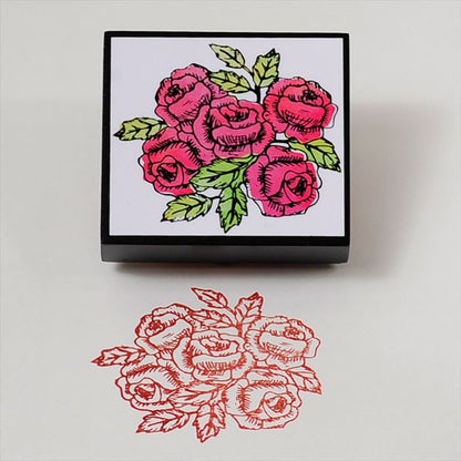 FR-02 Blooming STAMP 赤いバラ ゴム印