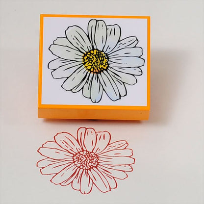 FR-03 Blooming STAMP 白いマーガレット ゴム印
