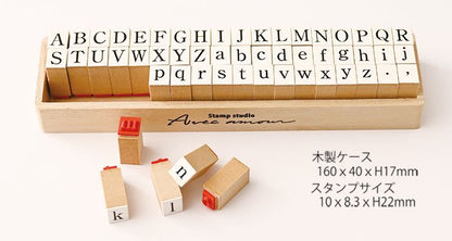 K10-04 文字スタンプセット アルファベット大文字小文字 明朝体